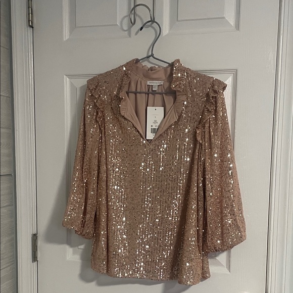 crown & ivy Tops - Crown and Ivy Sequin Embellished Blouse